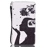 UNEXTATI Huawei P8 Lite ケース 手帳型ケース カバー カード収納 スタンド機能 マグネット式 衝撃吸収 横開 防塵 高品質 P8 Liteケース 対応 Case (ホワイト, 