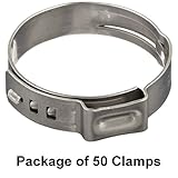 Size 7/8" (22.6 mm), Oetiker Stepless Ear Clamps, Single Ear Hose Clamps (50 Pack) [並行輸入品]
