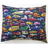 SheetWorld Crib / Toddler Percale Baby Pillow Case - Vehicles Galore - Made In USA by sheetworld
