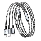 【100W】RAVIAD 3in1 充電ケーブル 2M USB Type C マルチケーブル PD 100W 急速充電 USB-C ケーブル 3台同時給電可能 タイプc 充電ケーブル (100W) ライトニングケーブル(27W) マイクロusbケーブ(10W)はiPhone 15 14 13 12、Galaxy S24 S23、Pad Pro、MacBook Pro等多機種対応