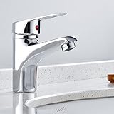 Wrightjp 洗面用水栓 洗面蛇口　シングル混合水栓 単水栓　混合水栓　洗面台 水栓 シングルレバー バス用混合栓　洗面所　浴室用水栓　冷 温 切換え台付　蛇口 ホース付き