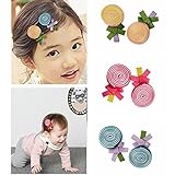 キャンディー ヘアクリップ 　ベビーヘアクリップ　ヘアアクセサリー カラフル 6点セット ヘアピン　前髪クリップ　髪留め　髪飾り　 可愛い　キュート 王冠　シンプルリボン　ベビー 　お宮参り　誕生日飾