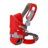 ベビー抱っこ紐3Ｄメンジュ製 　日よけ帽子付き　ベビービョルン　高い通気性　O脚の形成に防止 ベビーキャリア H型肩紐　多機能　柔らか　調節できる　子供お出かけ用品　ショルダー (レッド)