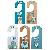ホールマークBaby Essentials木製ハンガーディバイダーfor Boys、5のセット