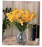Calcifer@ 3 Sets(7 Stems/Set)22.83''Freesias Artificial Flowers Bouquet For Home Decoration/Wedding 