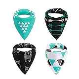 GeeSo ベビー スタイ ビブ よだれかけ 綿 コットン100% 柔らかい 2層タイプ スナップ 三角 バンダナ型 4枚セット (Gセット)