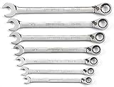 Armstrong 28-901 12 Point Full Polish Reversible Ratcheting Combination Wrench Set, 7-Piece by Armst