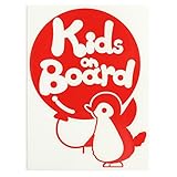 レッド（赤） Kids on board ペンギン ぺんぎん baby ステッカー 窓ガラス シール キッズ 車の後ろ キッズ イン ザ カー ※吸盤・マ...