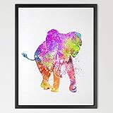 Dignovel Studios 8X10 Baby elephant Watercolor Print Nursery d?cor Kids Art Print Wedding Gift Birth