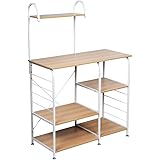 Sanery(サネリー) キッチンラック キッチンボード レンジ棚 レンジ台 レンジボード 収納棚 キッチン収納 台所収納 家電や器具収納 スリム 簡単組立 省スペース おしゃれ （ナチュラル）