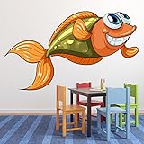 オレンジGoldfish Under The Sea Animalカラー壁ステッカー子供アートデカール装飾で使用可能な8サイズ 08. Gigantic 204cm (W) x 120cm (H)