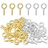 ネジヒートン 約100本 4*8mm セット ホットトンUV樹脂パーツ ネジ イック 金具 DIY材料 工作部品 工作用品 金具小物 (金色+銀色)