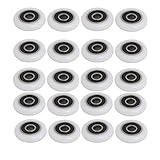 uxcell ベアリングプーリー ナイロンコーティング 建設機械用 コンベアホイール 26mmx6mmx6mm 20個入り