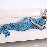 1 は、新しい魚のピース - スケールパターン人魚姫の毛布ホームファッションアクリル材ソフトで快適なソファ毛布 sleepovers