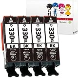 Shower インクカートリッジ キヤノン用 BCI-330XL (BK/ブラック) 4本セット (大容量) 互換インク QR/WEB説明あり 【Green Shower製】は国内梱包検品を実施【安心一年パック】 BCI-330XLBK