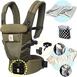 エルゴベビー　アダプト クールエア ローデン 抱っこひも （ADAP クールメッシュ）【日本正規品2年間保証-SG認定付】ベビーウエストベルト+よだれパッド＋ママ&ベビー両用カバー+収納ポーチ