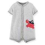 Carter's （カーターズ） :: ロンパース ショートオール 半袖 男の子 綿100% :: Appliqu? Snap-Up Romper :: 18M (78-83cm) :: 78-83 