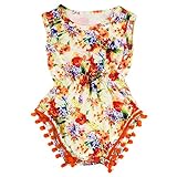 MIOIM ベビー服 ロンパース キッズ 赤ちゃん 花柄 プリント ノースリーブシャツ 半袖 女の子 可愛い Tシャツ 連体服 ボディスーツ お着替え簡単 新生児 出産祝い カバーオール 0~2歳
