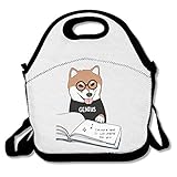 柴犬まる 本 メガネ 勉強 お弁当バッグ ランチバッグ ベビー用バッグ One Size ブラック
