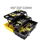 QD-SGMP 3段式ツールボックス 工具収納 大容量 取っ手付 工具箱 (19寸)