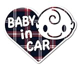 Sticker Shop Haru BABY IN CAR マグネット ステッカー レッドチェック