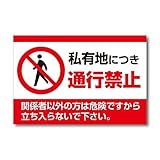 私有地につき通行禁止 看板 プレート パネル 立入禁止の注意標識 90×60cm WA-KB002