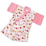 ベビー女の子　ガーゼ甚平 りんごちゃん ピンク 80cm