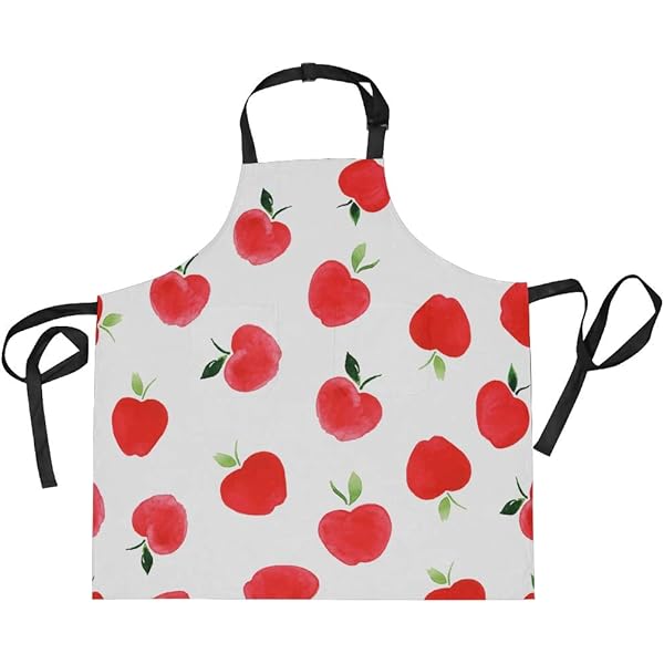 Amazon.co.jp: ミヤビヤ 首紐前結びエプロン さくらんぼ柄