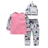 Cutelove　ベビーTシャツ+ズボン+帽子3点セット　男の子　女の子　赤ちゃん　秋 冬　コットン　可愛い