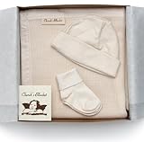 Cherub's Blanket Organic Take Me Home Set- Newborn Layette - Receiving Blanket, Hat, Tiny Socks - Ma