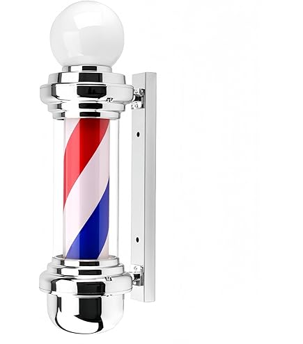 バーバーポール 赤・白・青ストライプ WDZD 73 cm サインポール、赤白青ストライプ床屋のマーク