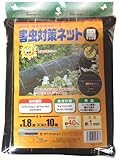クラーク 害虫対策ネット黒 遮光率約40% 網目約1mm 1.8x10m