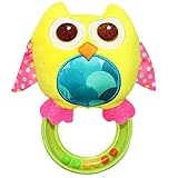 Happy Cherry　赤ちゃん　ベビー　ガラガラ玩具　知育玩具　教育玩具　可愛い　面白い　動物　フクロウ　イエロー
