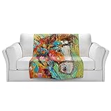 ブランケットウルトラソフトFuzzy 4サイズ！DIANOCHEデザインからby Karen Tarlton Horse Portrait LLホームDecor Unique Designer芸術的ス