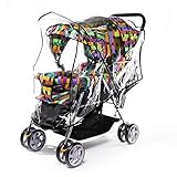 ゴシレ Gosear ベビーカー用 二人乗り 横並び ツイン レインカバー うばぐるま カバー