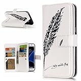 UNEXTATI Galaxy S7 Edge ケース 高品質 PUレザー 手帳型ケース 保護カバー カード収納 液晶保護 防塵 Samsung GalaxyS7 Edge 用 Case Cover 