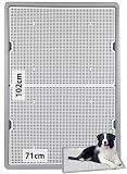 SUDOO 犬 トイレトレー 大型犬 トイレ 特大 スーパーワイド 1枚 ドッグトレー 1020 x 710 x 50mm 飛び跳ね防止 ペット 犬用トイレ トイレトレーニング お掃除簡単 メッシュ付 (グレー,スーパーワイド)