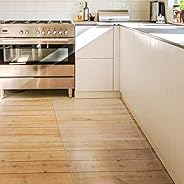 キッチンマット クリア PVC 60×240cm SALLOUS 大判 厚さ1.5mm クリアマット 台所マット 透明マット ソフト 撥水 おしゃれ 汚れ防止 お手入れ簡単 床暖房対応 滑り止め (240*60cm)