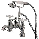 キングストン真鍮cc1160t英語Heritageヴィンテージ脚浴槽フィラーwithハンドシャワー 7-Inch Center CC1160T8 1