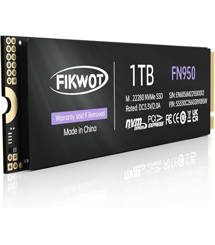 Fikwot FX991 M.2 SSD 1TB NVMe SSD M2 2280 PCIe Gen 4x4, Read Up to