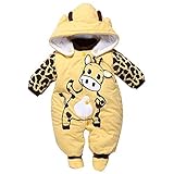 SODIAL(R) ニュー秋冬服セット　カートゥーン動物スタイル　コットンパッド入りベビーロンパース　牛ウォームズベビースーツ-イエロー　100cm(9-10M)