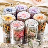 AirAkl 8巻 マスキングテープ かわいい レトロ 花の海に出会う 50mm幅×2m/巻半透明 PET 防水 DIY 手帳 ステッカー