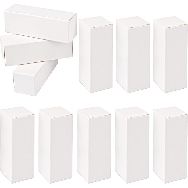 50 Leere Weiße Lipgloss-Boxen – 21x21x121 Mm, Aus 350 G/m² Papier, Für Kosmetik, Mascara, Parfüm