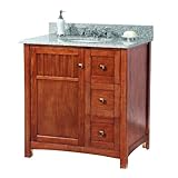 Foremost kncarg3122d Knoxville 31 " W x 22 " D Vanity in Nutmeg with Granite Top in Rushmoreグレー