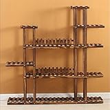 Chengxin Shop-アウトドアプラントスタンド/5段木製フラワーラック/炭化腐食ランディング多層コンビネーションラダー棚ポットラックスタンドフラワーディスプレイ棚バルコニー用リビングルーム屋内