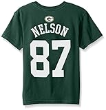 NFL Boys 4 – 7 Jordy NelsonグリーンベイPackers Mainliner Player Name & Number半袖Tシャツ、大/ ( 7 )、ハンター