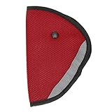 Demiawaking　シートベルト調整パッド　シートベルトカバー　取り付け簡単　共4色 (レッド)