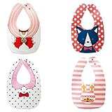 ヤング(Young) スタイ ベビー ビブ 上質 フォーマル おしゃれ 4枚セット 防水 肌に優しい 綿 4層厚さ 新生児～5歳 サイズ調整可 食事 エプロン 子供 出産祝い 保育園用 家用 クロス付
