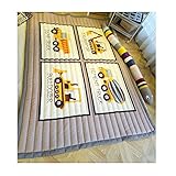 大きな長方形Kids Playマット – Cartoon折りたたみ式おもちゃクロールラグインテリア子供部屋59 x 79インチ 59 x 79 inch