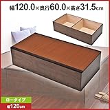 日本製 畳収納ユニット 幅120cm ロータイプ い草 ブラウン TY-BBR-L120